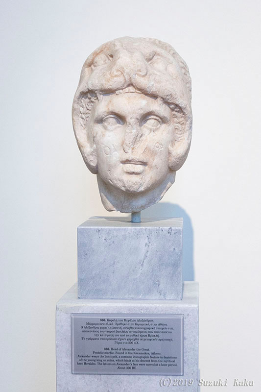 アレクサンドロス大王　頭像　アテネ国立考古学博物館