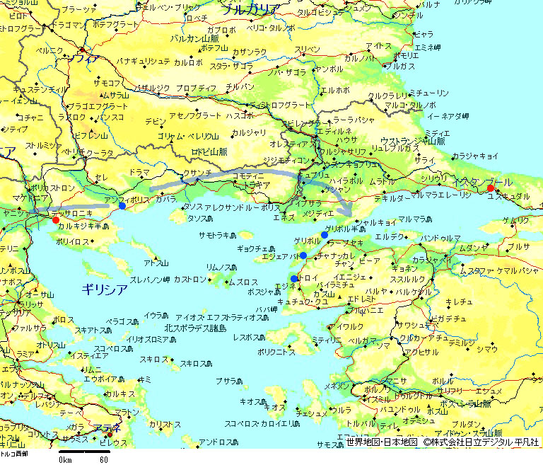ゲリボル半島　地図　アレクサンドロス大王　東征記