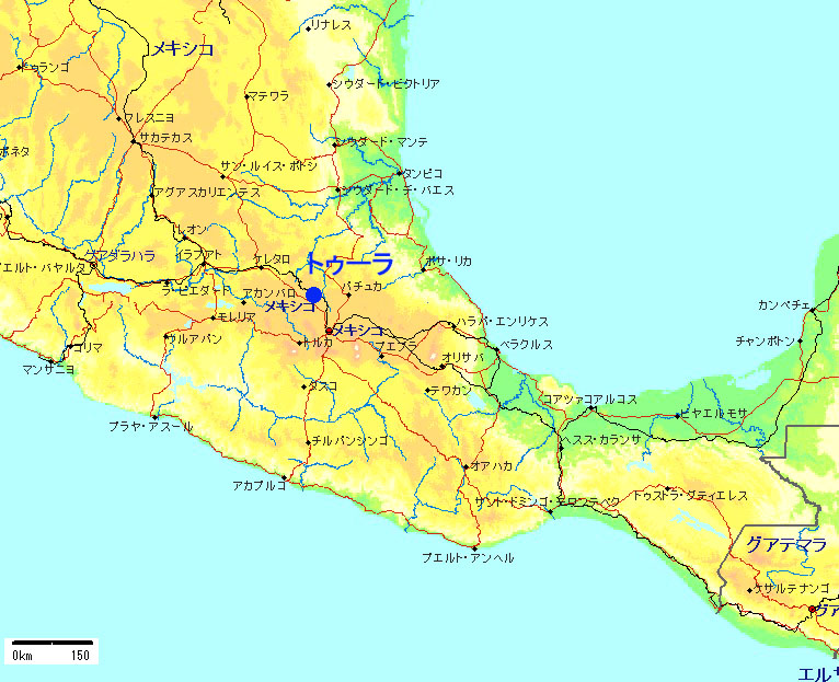 メキシコ　地図　トゥーラ