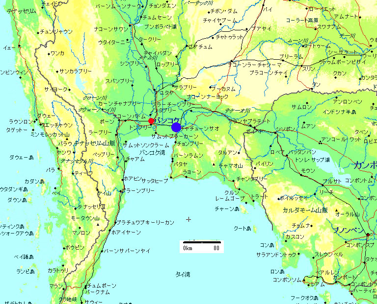 タイ　バンコク地図　thailand map