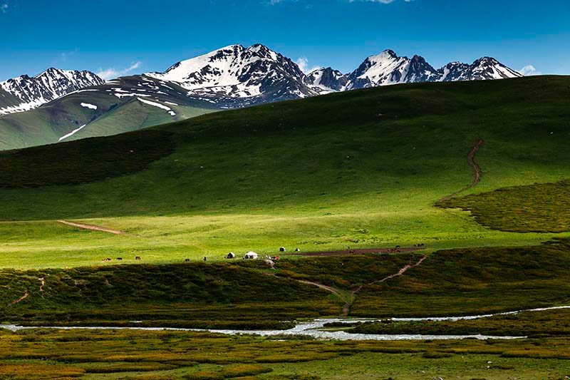 
天山山脈　遊牧民 キルギス　Tien Shan Mountains kyrgyz