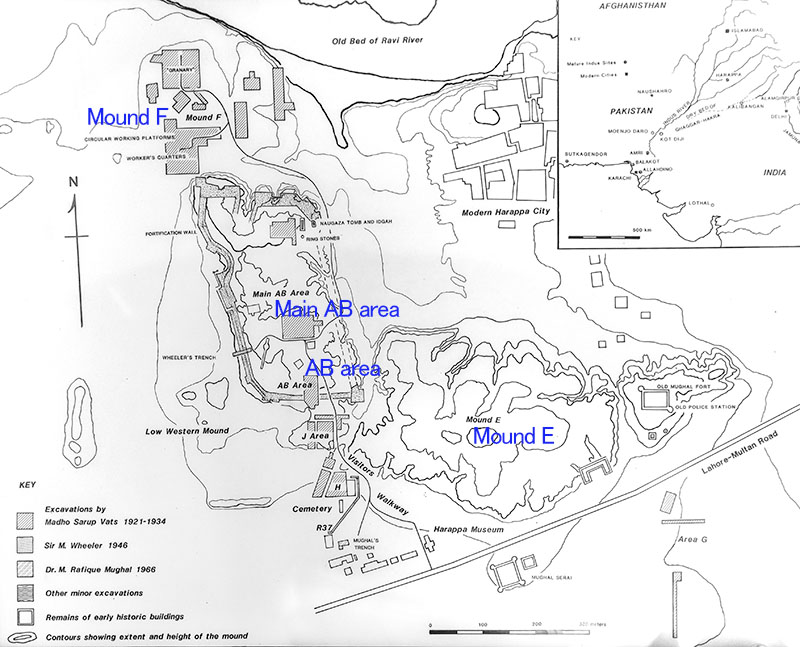 ハラッパ遺跡　見取図　パキスタン　harappan map pakistan